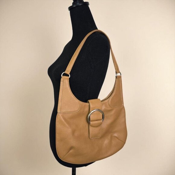 Guess Handbags - Vintage Guess Shoulder Bag Camel Faux Leather Y2K Ring Hobo Purse